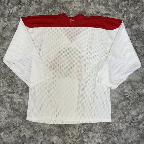 Vintage Chicago Blackhawks Ravens Size XL Jersey Made in Canada Red Black White - Picture 2 of 6